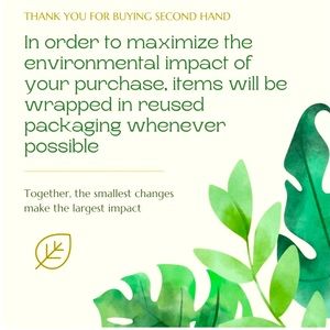 Mother Earth thanks you for making an impact by buying second hand!